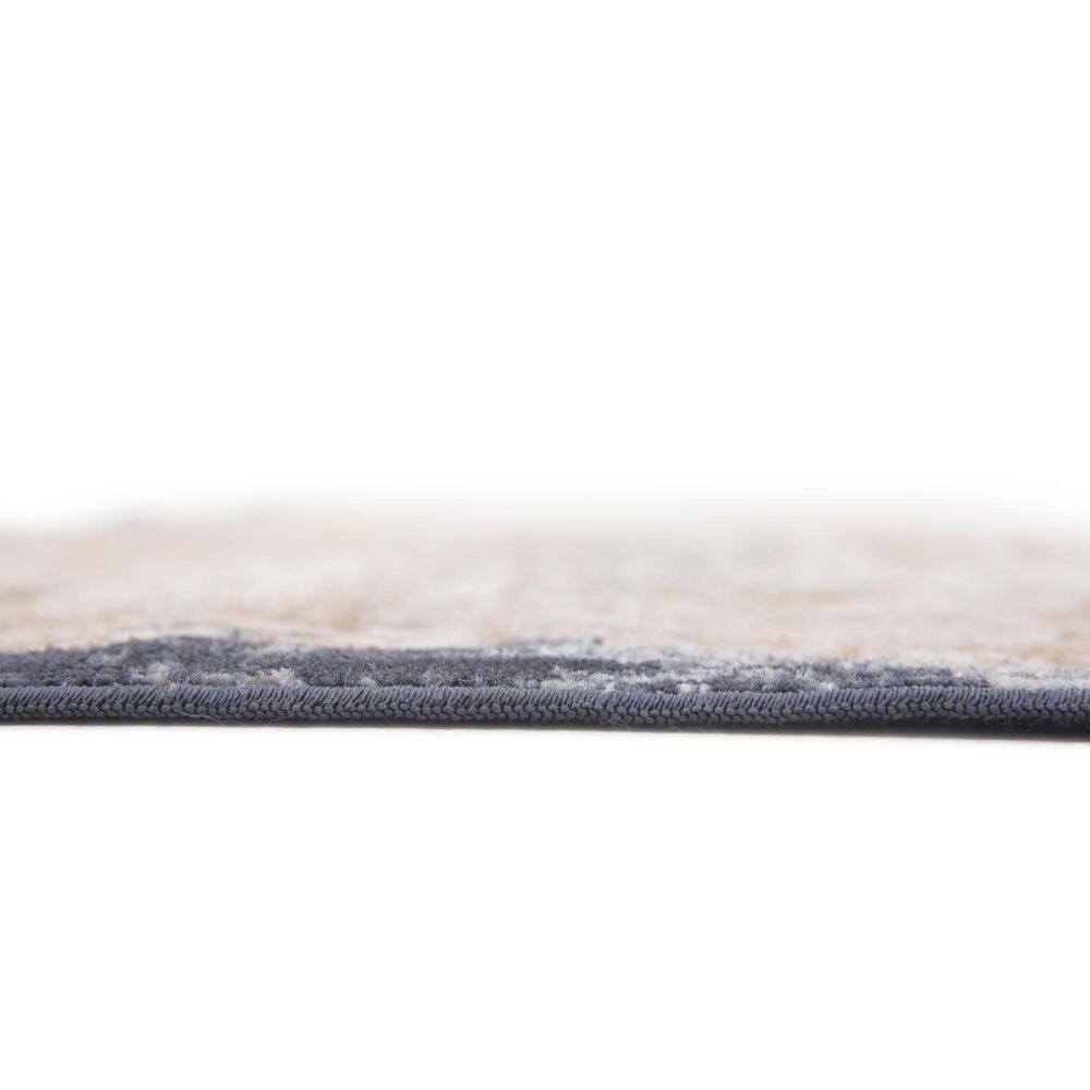 Light Blue 4' x 6' Stain-Resistant Synthetic Area Rug