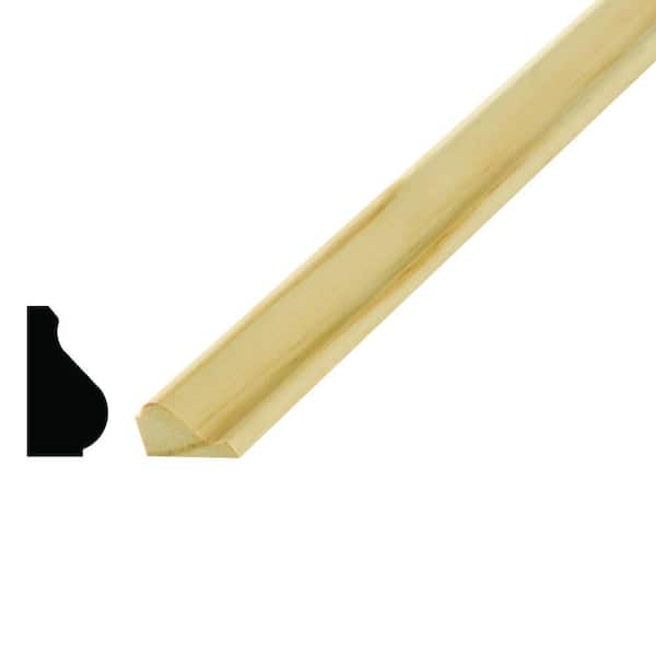 Alexandria Moulding WM 658 9/16 in. x 1 in. Pine Base Cap Moulding