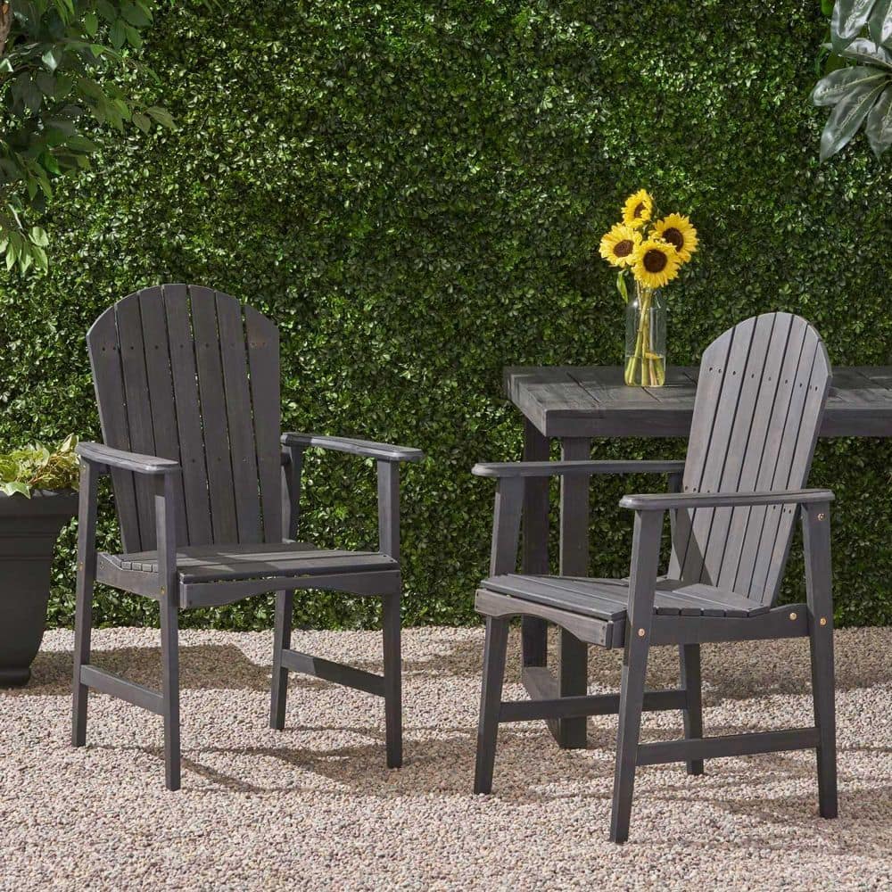 Anky Dark Gray Acacia Wood Outdoor Lounge Chair, Adirondack Dining Chair (Set of 2) price history on PriceWatchPro
