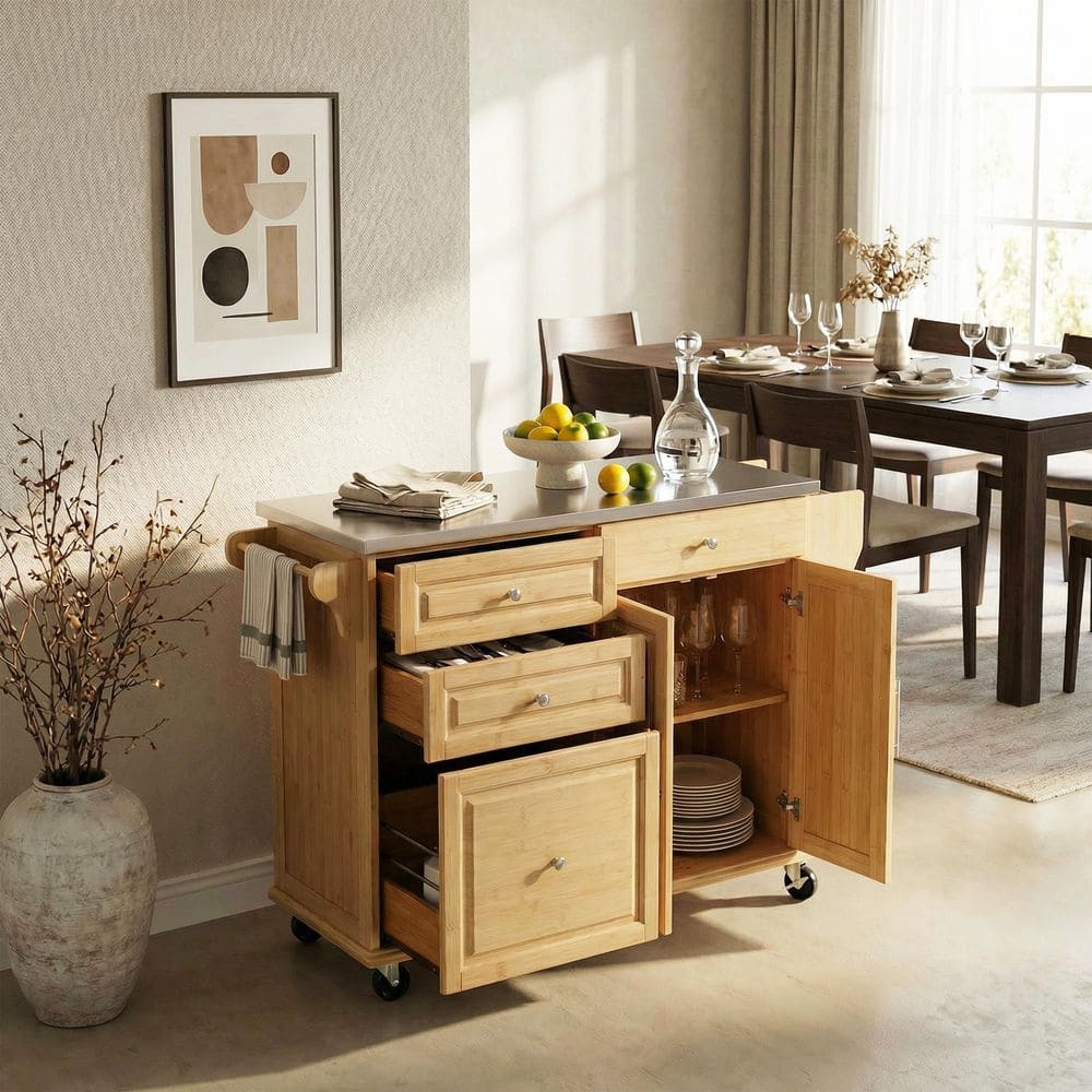 CHRISTOPHER KNIGHT HOME Newbury Natural Finish Bamboo 50.8 in. W