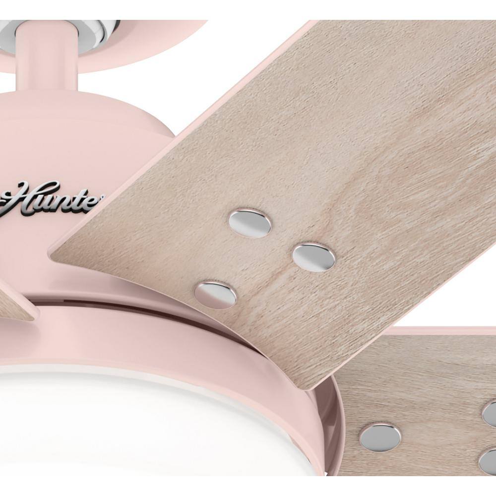 44" Blush Pink Ceiling Fan with Light and Remote Control