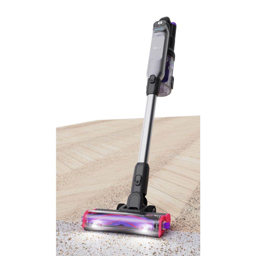 Black Convertible Cordless Stick Vacuum with LED Floor Lights