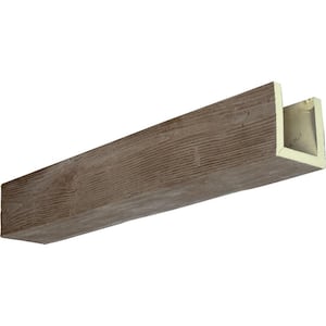 6 in. x 4 in. x 10 ft. 3-Sided (U-Beam) Sandblasted Natural Honey Dew Faux Wood Ceiling Beam