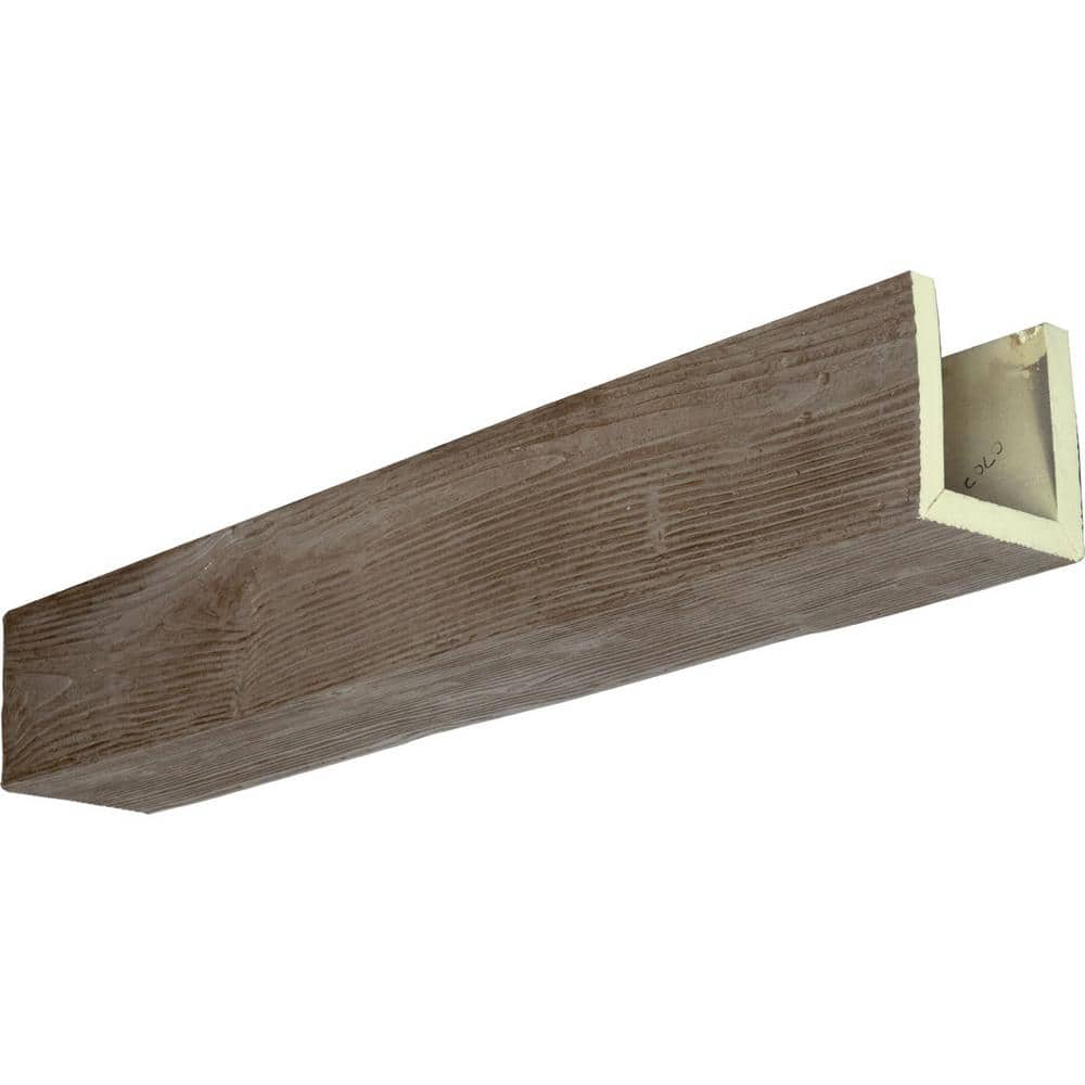 Ekena Millwork 6 in. x 4 in. x 22 ft. 3-Sided (U-Beam) Sandblasted Natural Honey Dew Faux Wood Ceiling Beam