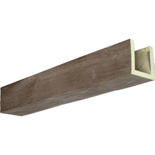 Ekena Millwork 8 in. x 4 in. x 24 ft. 3-Sided (U-Beam) Sandblasted Natural Honey Dew Faux Wood Ceiling Beam
