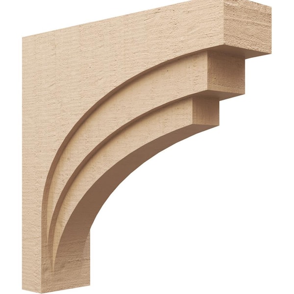 Ekena Millwork 9 in. x 36 in. x 36 in. Thin Rockford Rough Cedar Woodgrain TimberThane Corbel, Primed Tan
