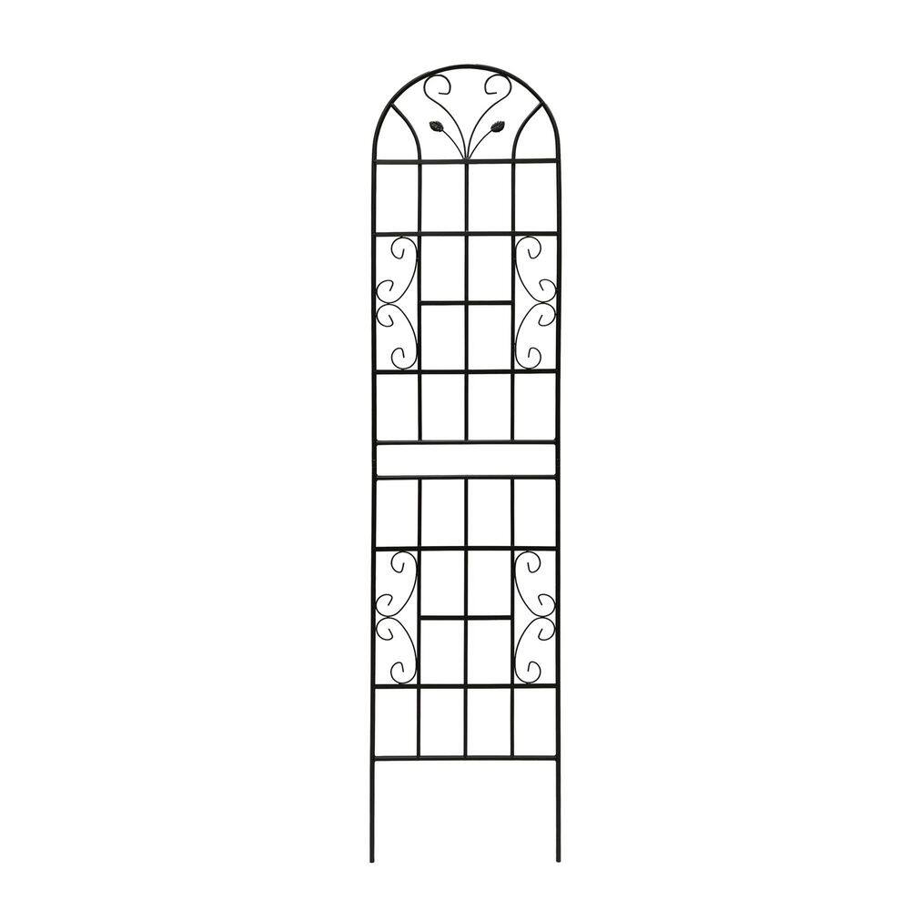 86.7 in. Black Iron Garden Trellis Outdoor Climbing Plant/Flower Support (4-Pack) Simple Design price history on PriceWatchPro