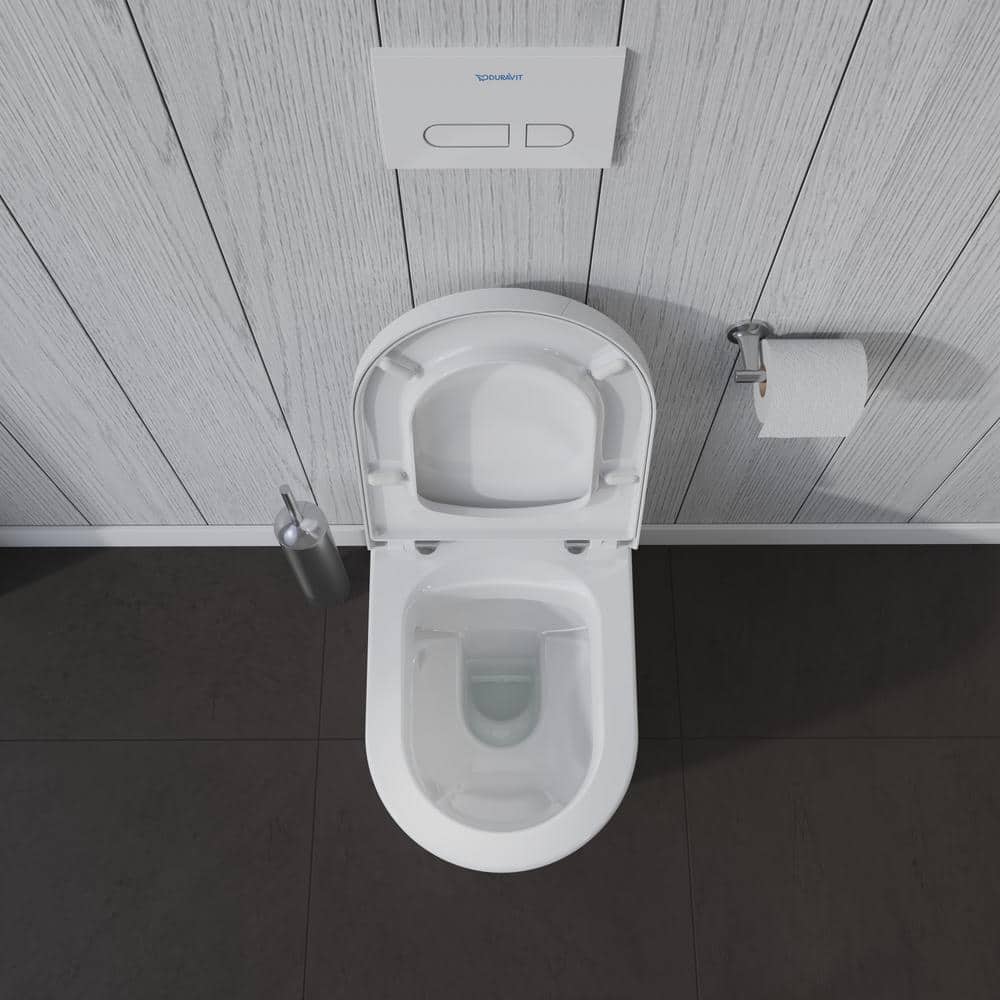 White Vitreous China Elongated One-Piece Dual Flush Toilet