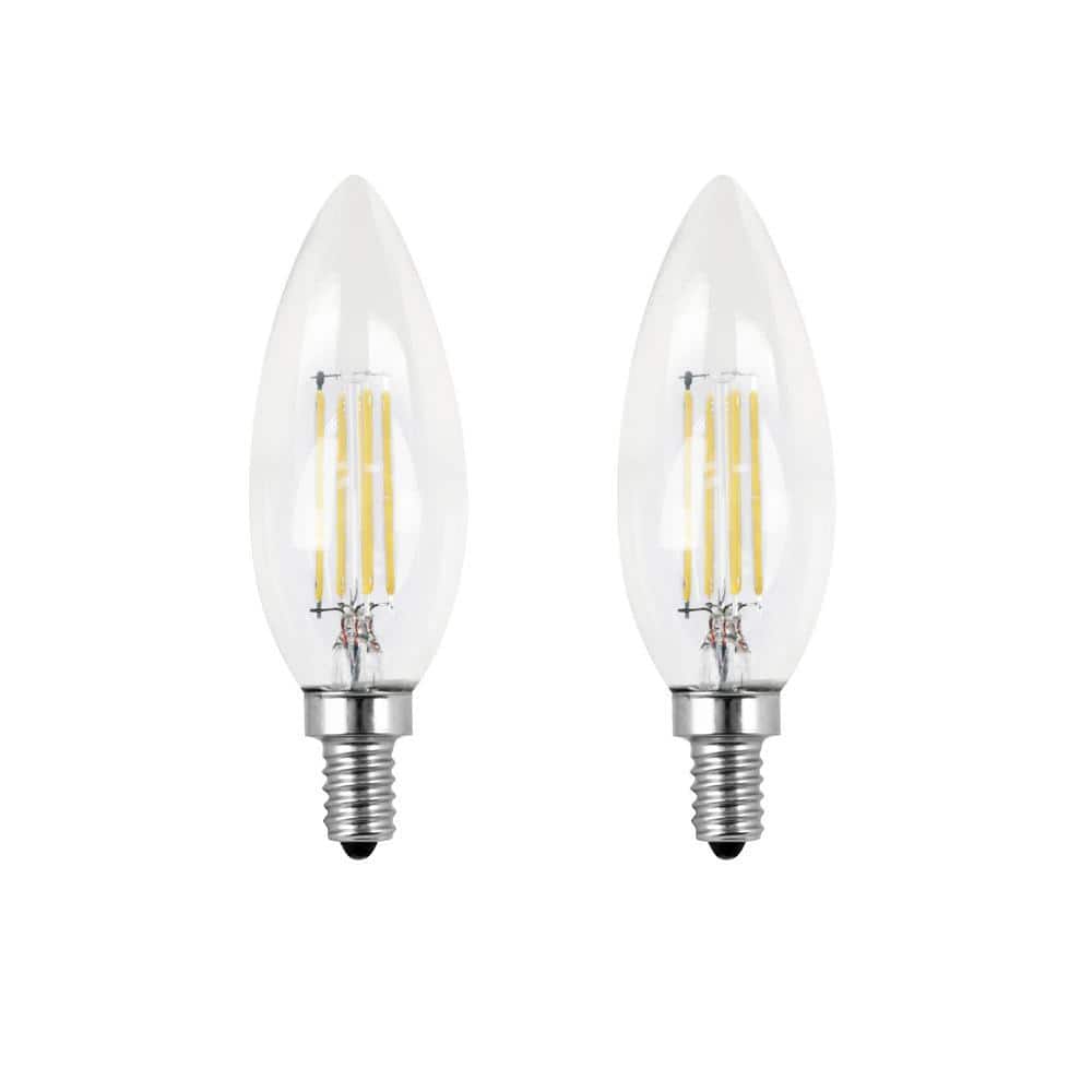 40-Watt Equivalent B10 E12 Candelabra Dimmable Filament CEC Clear Glass Cha