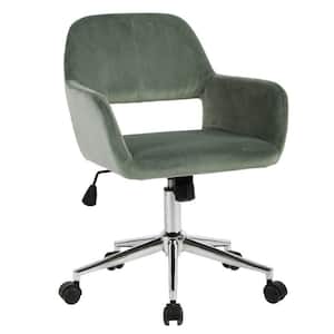 Ross Green Velvet Upholstered Task Chair with Adjustable Height