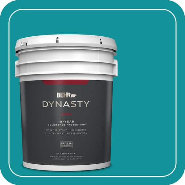 BEHR DYNASTY 5 gal. #500B-6 Peacock Feather Flat Exterior Stain-Blocking Paint & Primer