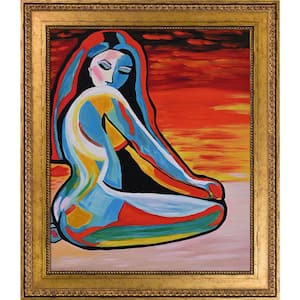 "Abstract Woman 2 Reproduction with Versailles Gold King Frame " by Nora Shepley Canvas Print