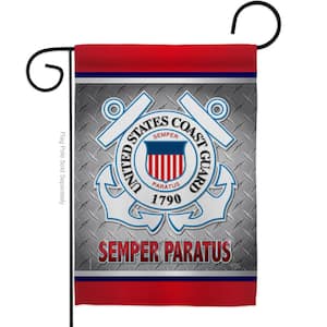 13 in. x 18.5 in. Semper Paratus US Coast Guard Garden Double-Sided Armed Forces Decorative Vertical Flags