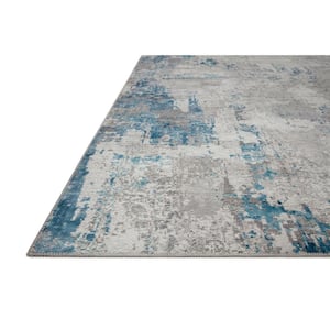 Drift Pebble/Ocean 1 ft. 6 in. x 1 ft. 6 in. Sample Contemporary Abstract Area Rug