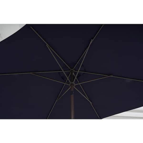 Unbranded 10 ft. Market Patio Umbrella in Dark Blue Middle