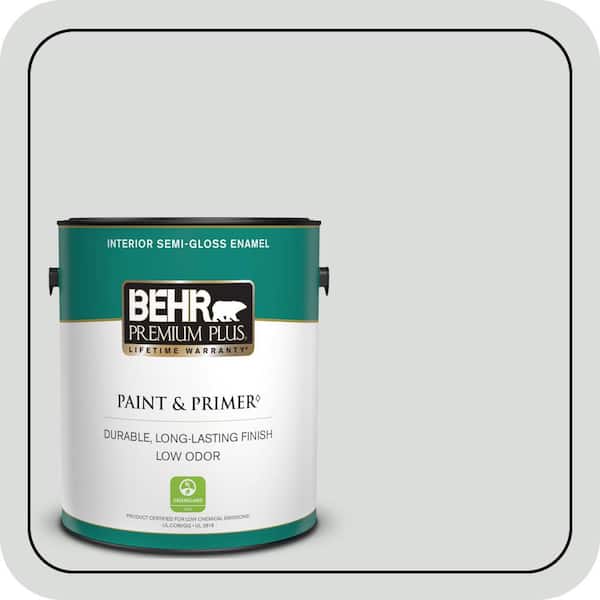 BEHR PREMIUM PLUS 1 gal. #N500-1 Shiny Luster Semi-Gloss Enamel Low Odor Interior Paint & Primer