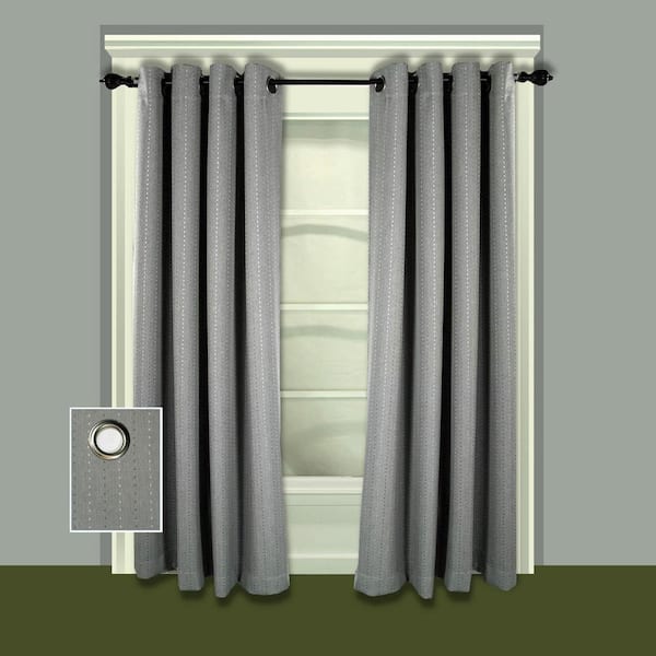 Smoke Grommet Blackout Curtain - 54 in. W x 63 in. L