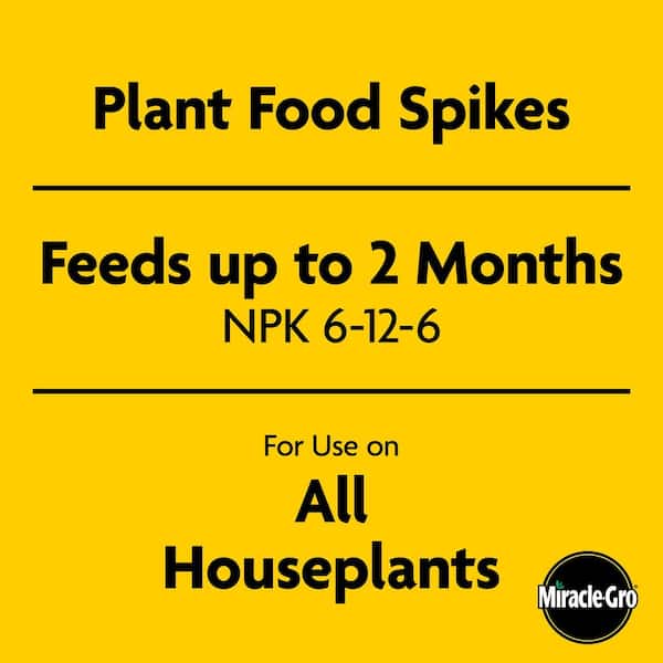 Indoor Plant Food Spikes, Continuous Feeding for Flowering and Foliage Houseplants, Dry Fertilizer, 24 Spikes