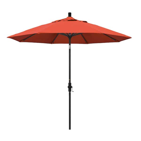 California Umbrella 9 ft. Aluminum Collar Tilt Patio Umbrella in Sunset Olefin