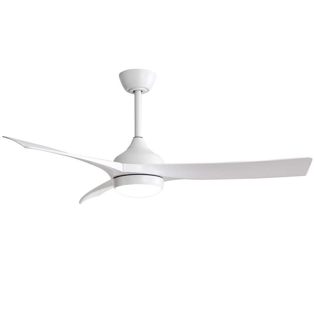 52 in. Indoor White Ceiling Fan with Light, Dimmable, Quiet Reversible DC M