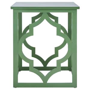 Milo 18.8 in. Green Square Wood End Table