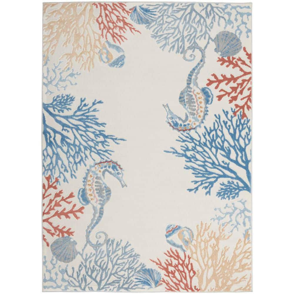 Pompeii Ivory Multicolor 4 ft. x 6 ft. Nature-inspired Contemporary Area Rug price history on PriceWatchPro