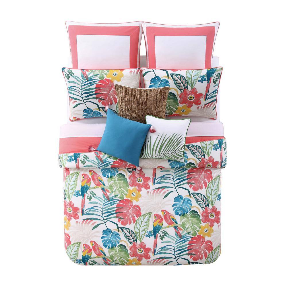 Coco Paradise Pink Cotton Twin Reversible Comforter Set