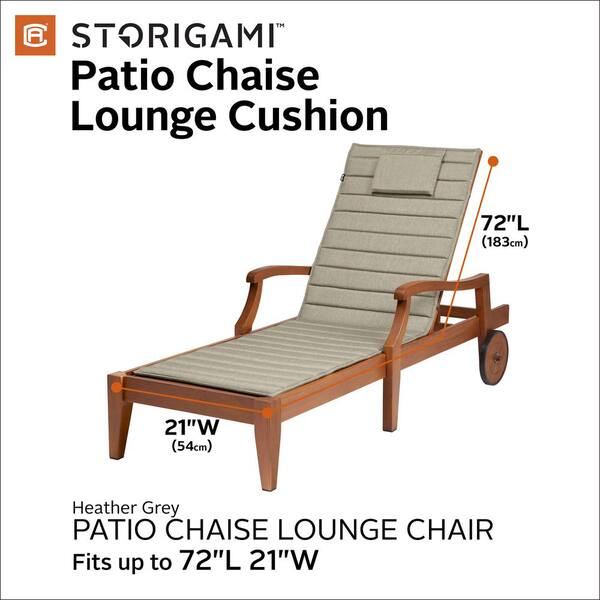 Classic Accessories Storigami Fadesafe 21 In X 72 Outdoor Chaise Lounge Cushion Heather Grey 60 524 011001 Ec The Home Depot - Grey Outdoor Chaise Lounge Cushions Classic Accessories Storigami Fadesafe 21 In X 72 Outdoor Chaise Lounge Cushion Heather Grey 60 524 011001 Ec The Home Depot - Grey Outdoor Chaise Lounge Cushions