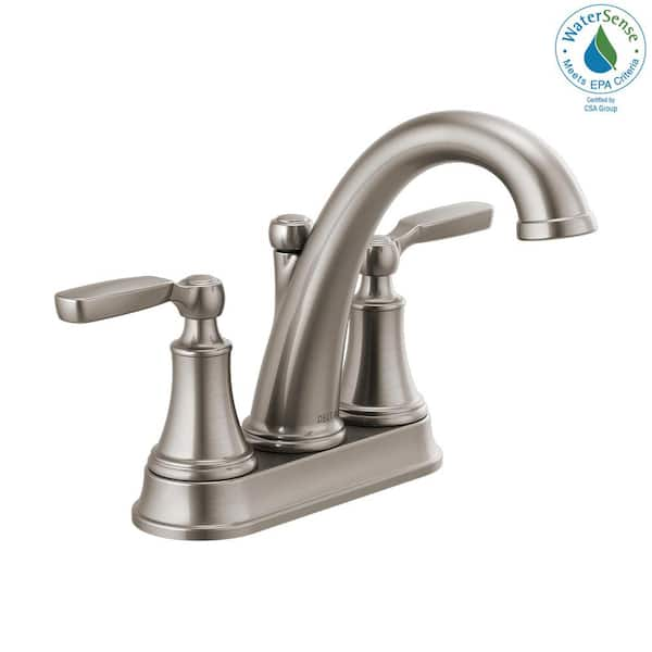 Delta Woodhurst 4 in. Centerset 2-Handle Bathroom Faucet in