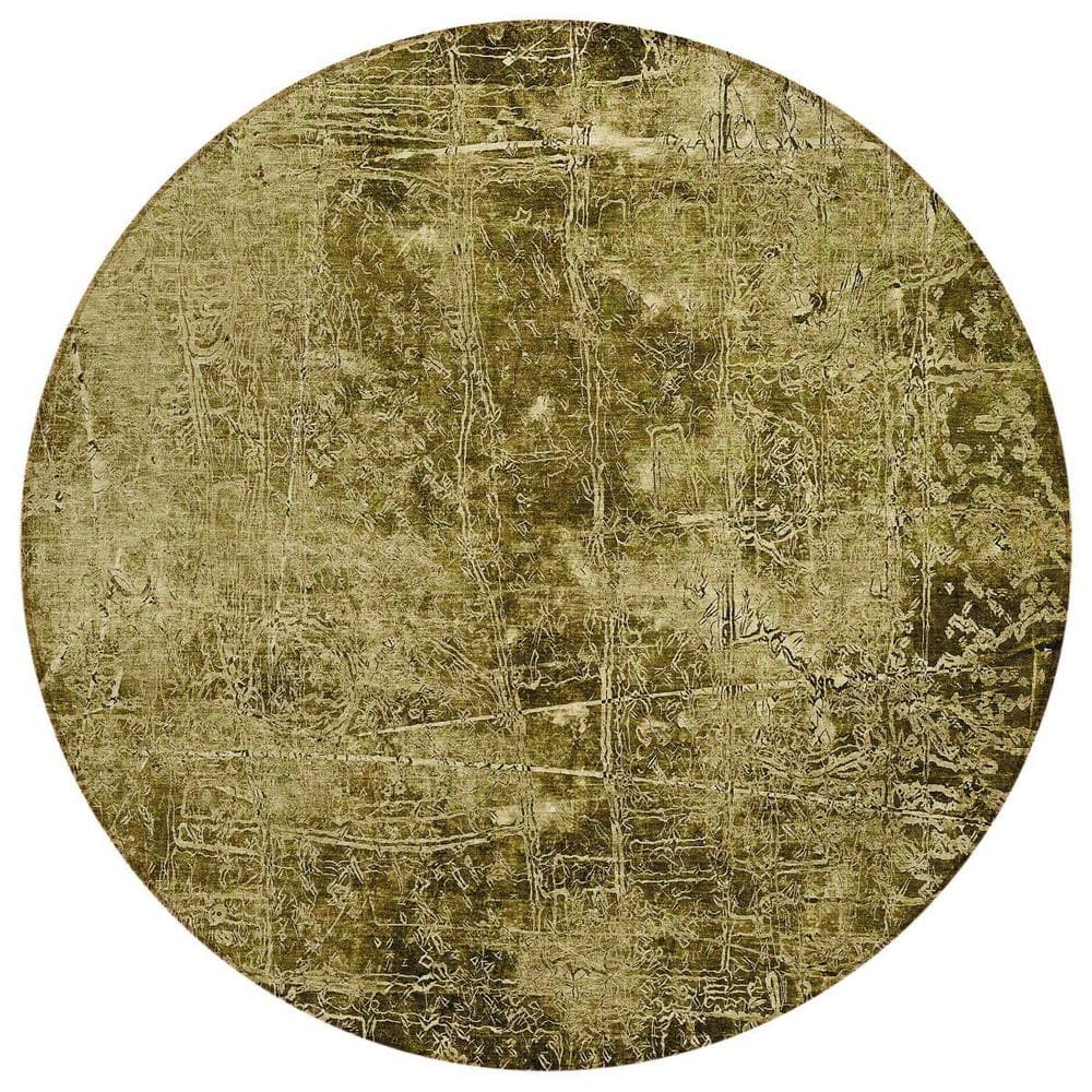 Green 8 ft. Round Woven Abstract Round Indoor/Outdoor Area Rug price history on PriceWatchPro