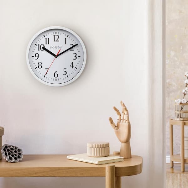 La Crosse Clock 8 in. Basics Quartz Analog Wall Clock - White 404