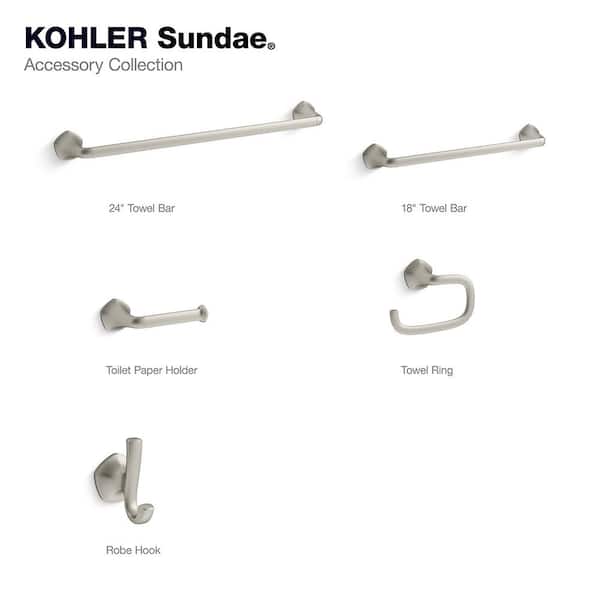KOHLER Sundae 18 in. Single Wall Mounted Towel Bar in Vibrant Brushed Nickel