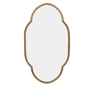 Medium Ornate Gold Classic Accent Mirror (37 in. H x 21 in. W)
