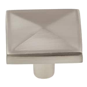 1-1/4 in. Satin Nickel Square Pyramid Cabinet Knob (10-Pack)