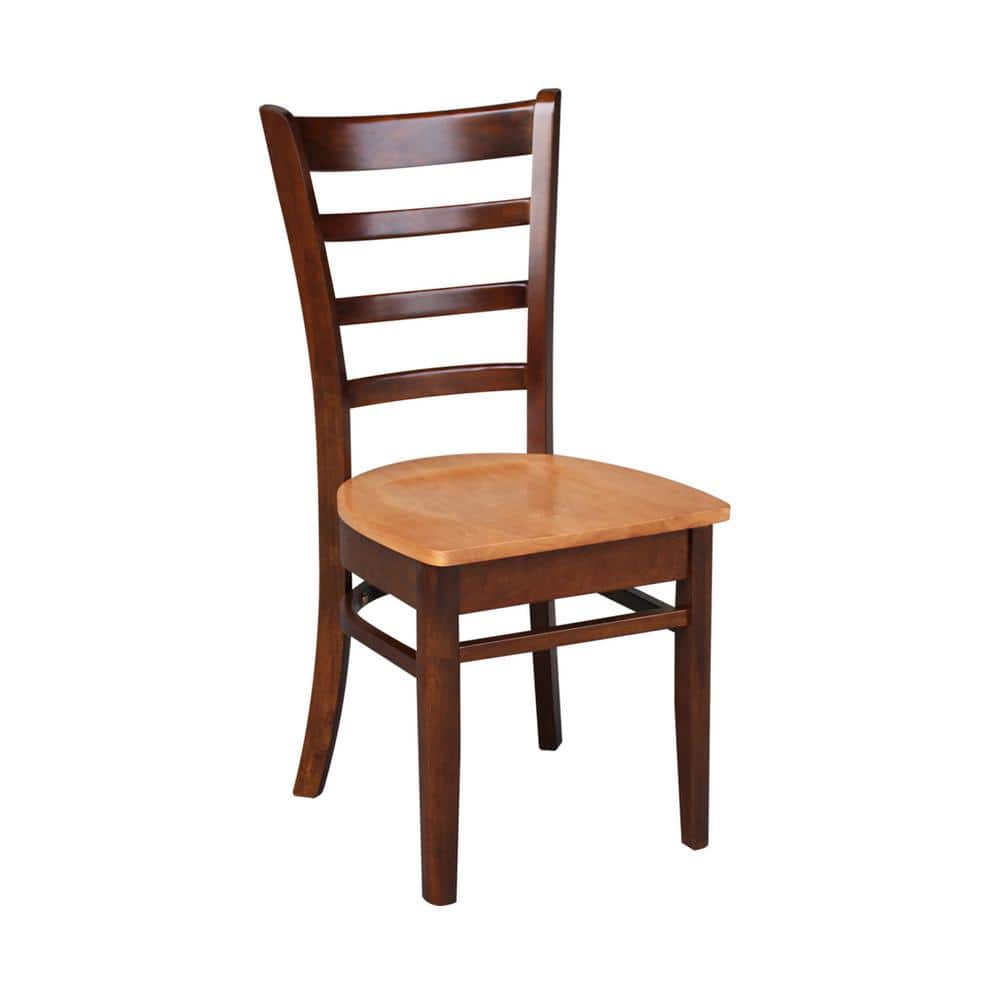 International Concepts Emily Cinnamon and Espresso Wood Dining Chair (Set of 2) C58617P The