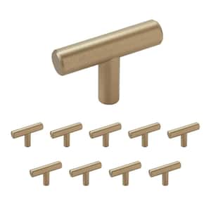 Bar Pulls 1-15/16 in. (49mm) Modern Golden Champagne Bar Cabinet Knob (10-Pack)