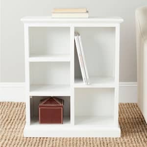 30.1 in. White Wood 5-shelf Etagere Bookcase with Storage