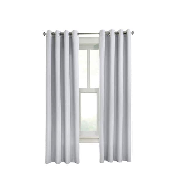 Habitat Margaret White Polyester Textured 52 in. W x 108 in. L Grommet Indoor Light Filtering Curtain (Single Panel)