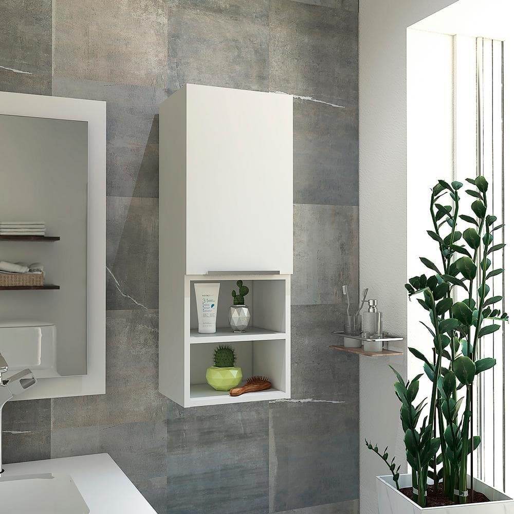 11.80 in. W x 10 in. D Storage Cabinet Bathroom Wall Cabinet w/ 4-Shelves, 