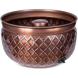 Copper Trellis Garden Hose Pot with Open Top