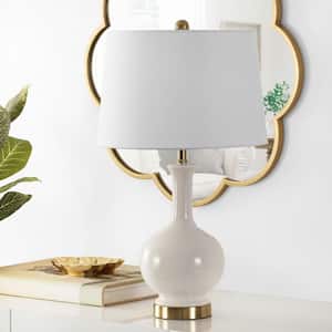 Bowie 26 in. Cream Table Lamp with White Shade