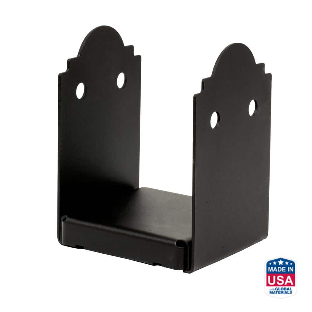 Simpson Strong-Tie Outdoor Accents Mission Collection ZMAX, Black  Powder-Coated Post Base for 6x6 Nominal Lumber APB66 - The Home Depot