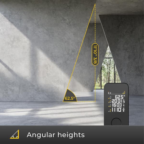 HOTO Pocket-Size Laser Measure Pro 165 ft. Digital Laser Distance
