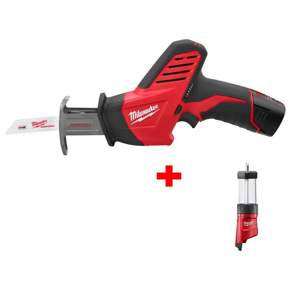 Milwaukee M12 12V LithiumIon Cordless HACKZALL Reciprocating Saw Kit with M12 LED Lantern 2420