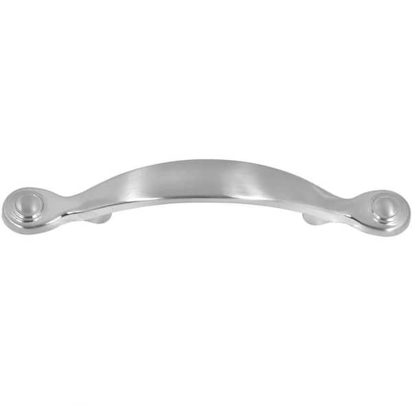 Stone Mill Hardware Three-Ring 3 in. Center-to-Center Satin Nickel Arch Cabinet Pull