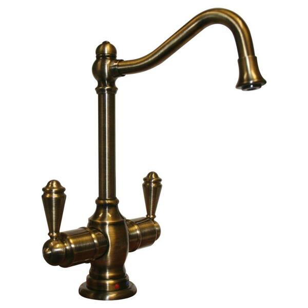 Whitehaus Collection Forever Hot 2-Handle Instant Hot/Cold Water Dispenser in Antique Brass
