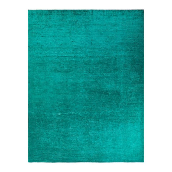 Solo Rugs Vibrance One-of-a-Kind Contemporary Green 7 ft. 10 in. x 10 ft. 4 in. Overdyed Area Rug