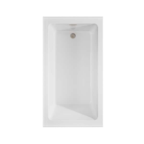 Grayley 66 in. x 36 in. Soaking Alcove Bathtub with Right Drain in White with Brushed Nickel Trim