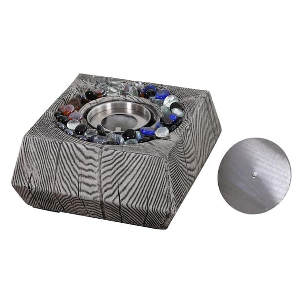 PHI VILLA 9 in. W x 4.7 in. H Rectangular TerraFab Grey Tabletop Fire Pit
