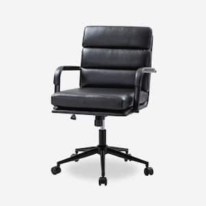 Joa Modern Leather Comfortable Ergonomic Office Chair with Tilt Lock and Center Tilt-BLACK
